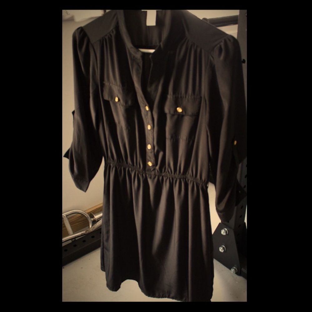 Black with gold buttons